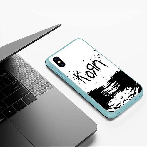 Чехол iPhone XS Max матовый Korn / 3D-Мятный – фото 3