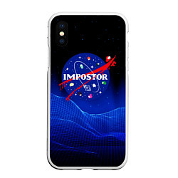 Чехол iPhone XS Max матовый IMPOSTOR NASA, цвет: 3D-белый