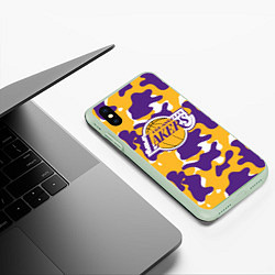 Чехол iPhone XS Max матовый LA LAKERS ЛЕЙКЕРС, цвет: 3D-салатовый — фото 2