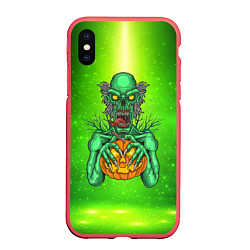 Чехол iPhone XS Max матовый Zombie, цвет: 3D-красный