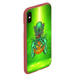 Чехол iPhone XS Max матовый Zombie, цвет: 3D-красный — фото 2