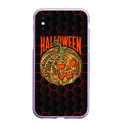 Чехол iPhone XS Max матовый Halloween, цвет: 3D-светло-сиреневый