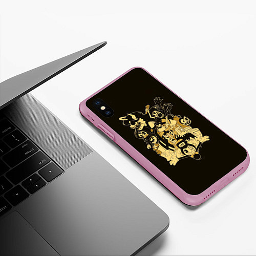 Чехол iPhone XS Max матовый Bendy And The Ink Machine / 3D-Розовый – фото 3