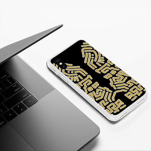 Чехол iPhone XS Max матовый Узор, фэнтези, / 3D-Белый – фото 3