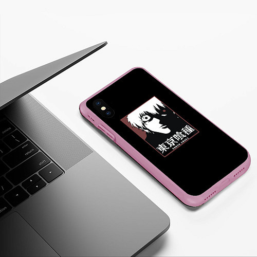 Чехол iPhone XS Max матовый Канеки / 3D-Розовый – фото 3