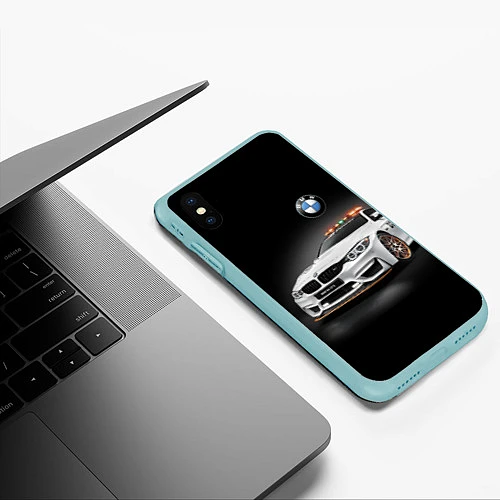 Чехол iPhone XS Max матовый Safety car / 3D-Мятный – фото 3