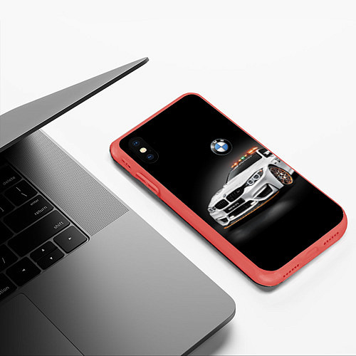 Чехол iPhone XS Max матовый Safety car / 3D-Красный – фото 3