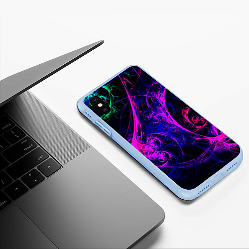 Чехол iPhone XS Max матовый GambaTR / 3D-Голубой – фото 3