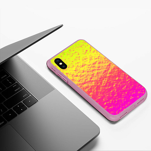 Чехол iPhone XS Max матовый Яркий закат / 3D-Розовый – фото 3