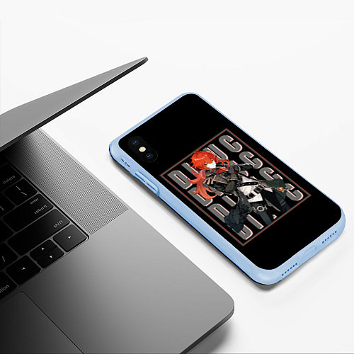Чехол iPhone XS Max матовый Genshin Impact / 3D-Голубой – фото 3