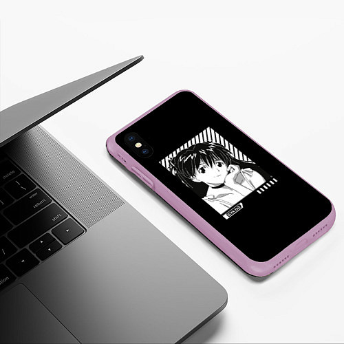 Чехол iPhone XS Max матовый Аска ева 02 / 3D-Сиреневый – фото 3