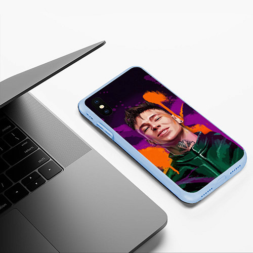 Чехол iPhone XS Max матовый Niletto / 3D-Голубой – фото 3