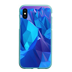 Чехол iPhone XS Max матовый NEON CRYSTALLS, цвет: 3D-мятный