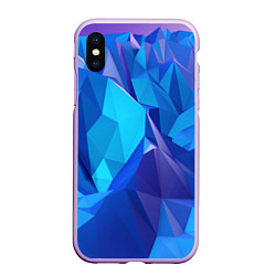 Чехол iPhone XS Max матовый NEON CRYSTALLS, цвет: 3D-сиреневый