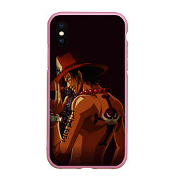 Чехол iPhone XS Max матовый One Piece Портгас Д Эйс, цвет: 3D-розовый