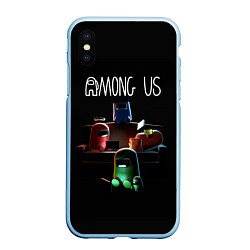 Чехол iPhone XS Max матовый AMONG US, цвет: 3D-голубой