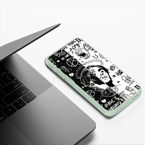 Чехол iPhone XS Max матовый LIL PEEP / 3D-Салатовый – фото 3