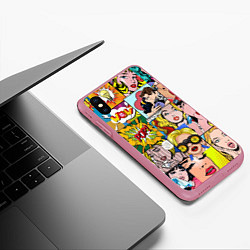 Чехол iPhone XS Max матовый Pop Art, цвет: 3D-малиновый — фото 2