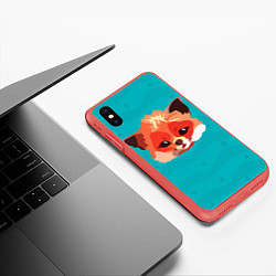 Чехол iPhone XS Max матовый Лисичка, цвет: 3D-красный — фото 2