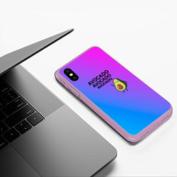 Чехол iPhone XS Max матовый Авокадо, цвет: 3D-сиреневый — фото 2