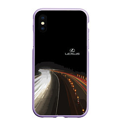 Чехол iPhone XS Max матовый Night route, цвет: 3D-светло-сиреневый