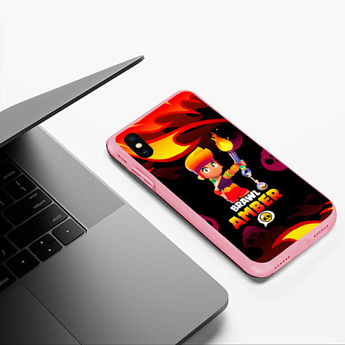 Чехол iPhone XS Max матовый BRAWL STARS AMBER / 3D-Баблгам – фото 3