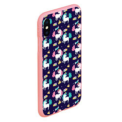 Чехол iPhone XS Max матовый Unicorn pattern, цвет: 3D-баблгам — фото 2