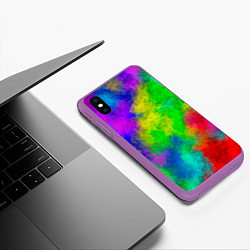 Чехол iPhone XS Max матовый Multicolored, цвет: 3D-фиолетовый — фото 2