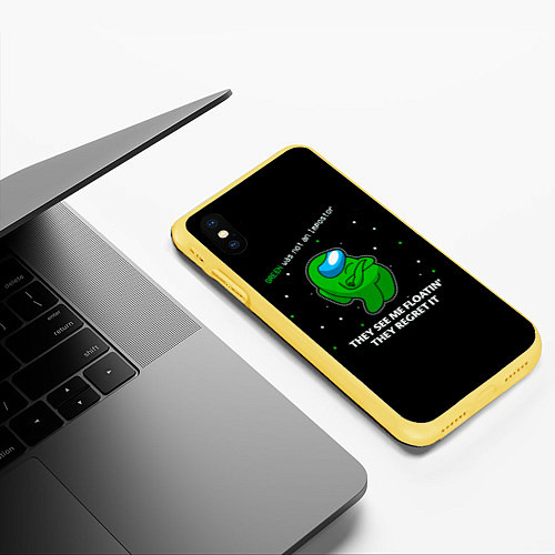 Чехол iPhone XS Max матовый Among Us / 3D-Желтый – фото 3