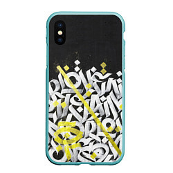 Чехол iPhone XS Max матовый GRAFFITY, цвет: 3D-мятный