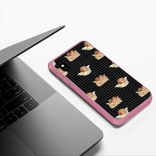 Чехол iPhone XS Max матовый Ангел / 3D-Малиновый – фото 3
