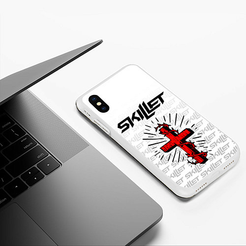 Чехол iPhone XS Max матовый SKILLET / 3D-Белый – фото 3