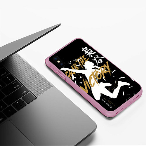 Чехол iPhone XS Max матовый Haikyuu Haikyu Haikuu / 3D-Розовый – фото 3