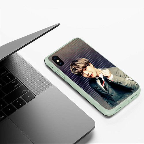 Чехол iPhone XS Max матовый BTS Jimin / 3D-Салатовый – фото 3