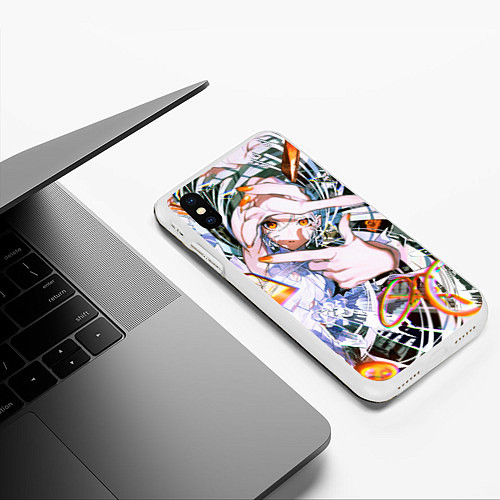 Чехол iPhone XS Max матовый Anime girl art / 3D-Белый – фото 3