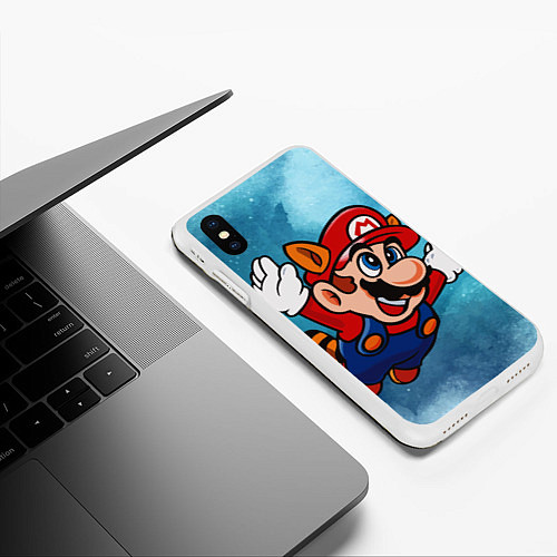 Чехол iPhone XS Max матовый Марио / 3D-Белый – фото 3