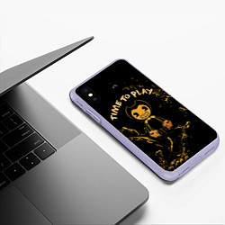 Чехол iPhone XS Max матовый Bendy And The Ink Machine, цвет: 3D-светло-сиреневый — фото 2