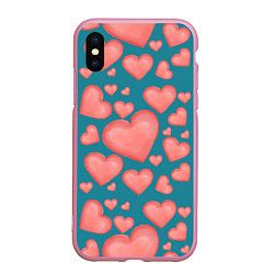 Чехол iPhone XS Max матовый Любовь, цвет: 3D-розовый