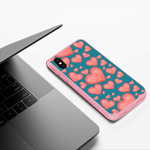 Чехол iPhone XS Max матовый Любовь / 3D-Баблгам – фото 3
