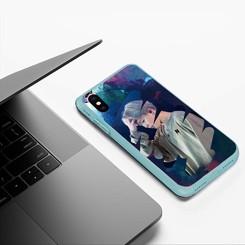 Чехол iPhone XS Max матовый BTS Jimin / 3D-Мятный – фото 3