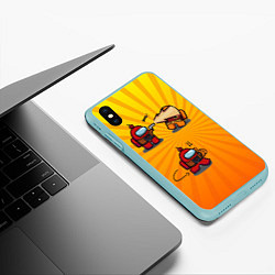 Чехол iPhone XS Max матовый Among Us, цвет: 3D-мятный — фото 2