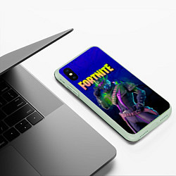 Чехол iPhone XS Max матовый Deadfire Fortnite, цвет: 3D-салатовый — фото 2