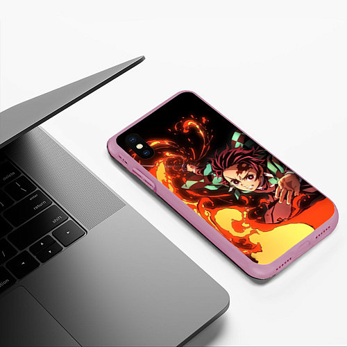 Чехол iPhone XS Max матовый ТАНДЖИРО / 3D-Розовый – фото 3