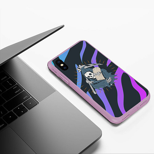 Чехол iPhone XS Max матовый Skate or die art / 3D-Сиреневый – фото 3