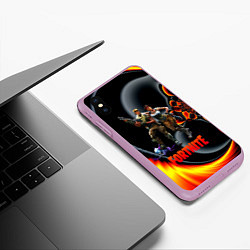 Чехол iPhone XS Max матовый FORTNITE S, цвет: 3D-сиреневый — фото 2