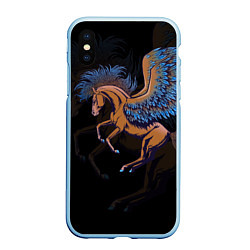 Чехол iPhone XS Max матовый Pegasus wings, цвет: 3D-голубой