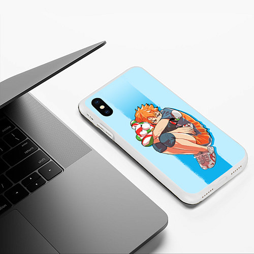 Чехол iPhone XS Max матовый Hinata / 3D-Белый – фото 3