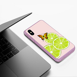 Чехол iPhone XS Max матовый Пляжь,море,тропики,скромность, цвет: 3D-сиреневый — фото 2