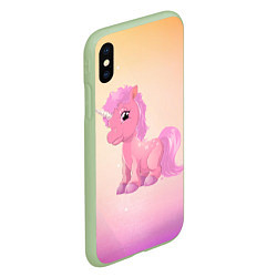 Чехол iPhone XS Max матовый Unicorn, цвет: 3D-салатовый — фото 2