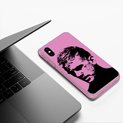 Чехол iPhone XS Max матовый Lil peep, цвет: 3D-розовый — фото 2